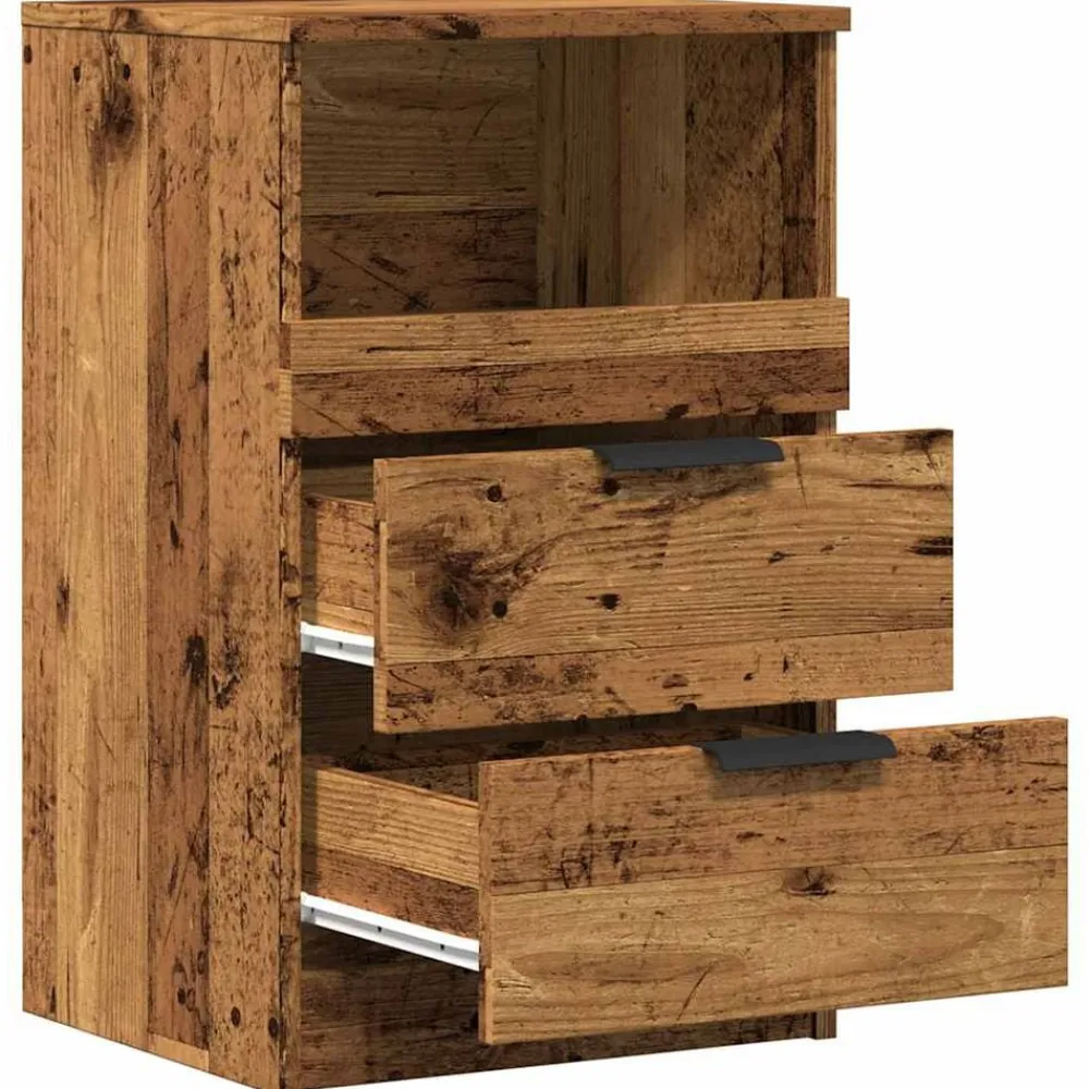 vidaXL Mesita de noche madera de ingeniería envejecida 40x36x65 cm Madera antigua Online