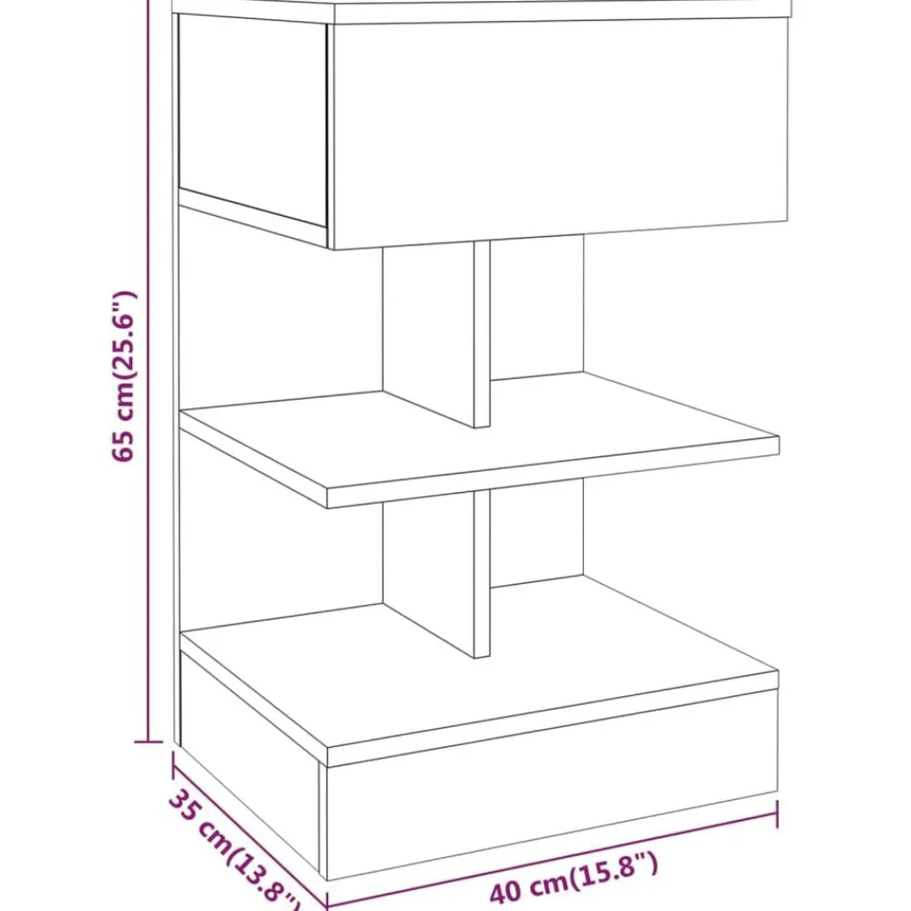 vidaXL Mesas-Mesita de noche madera contrachapada 40x35x65 cm