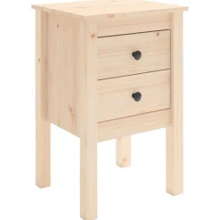 vidaXL Mesita de noche madera maciza de pino 40x35x61,5 cm Marrón