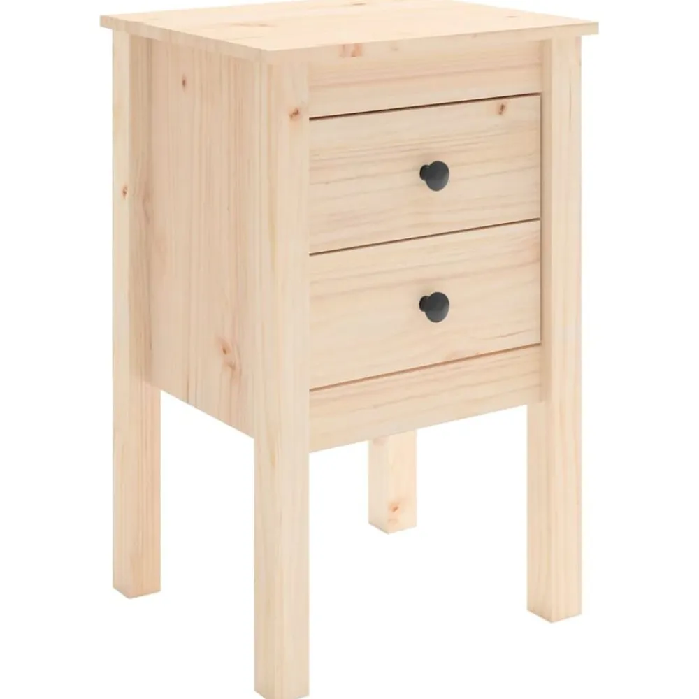 vidaXL Mesita de noche madera maciza de pino 40x35x61,5 cm Marrón