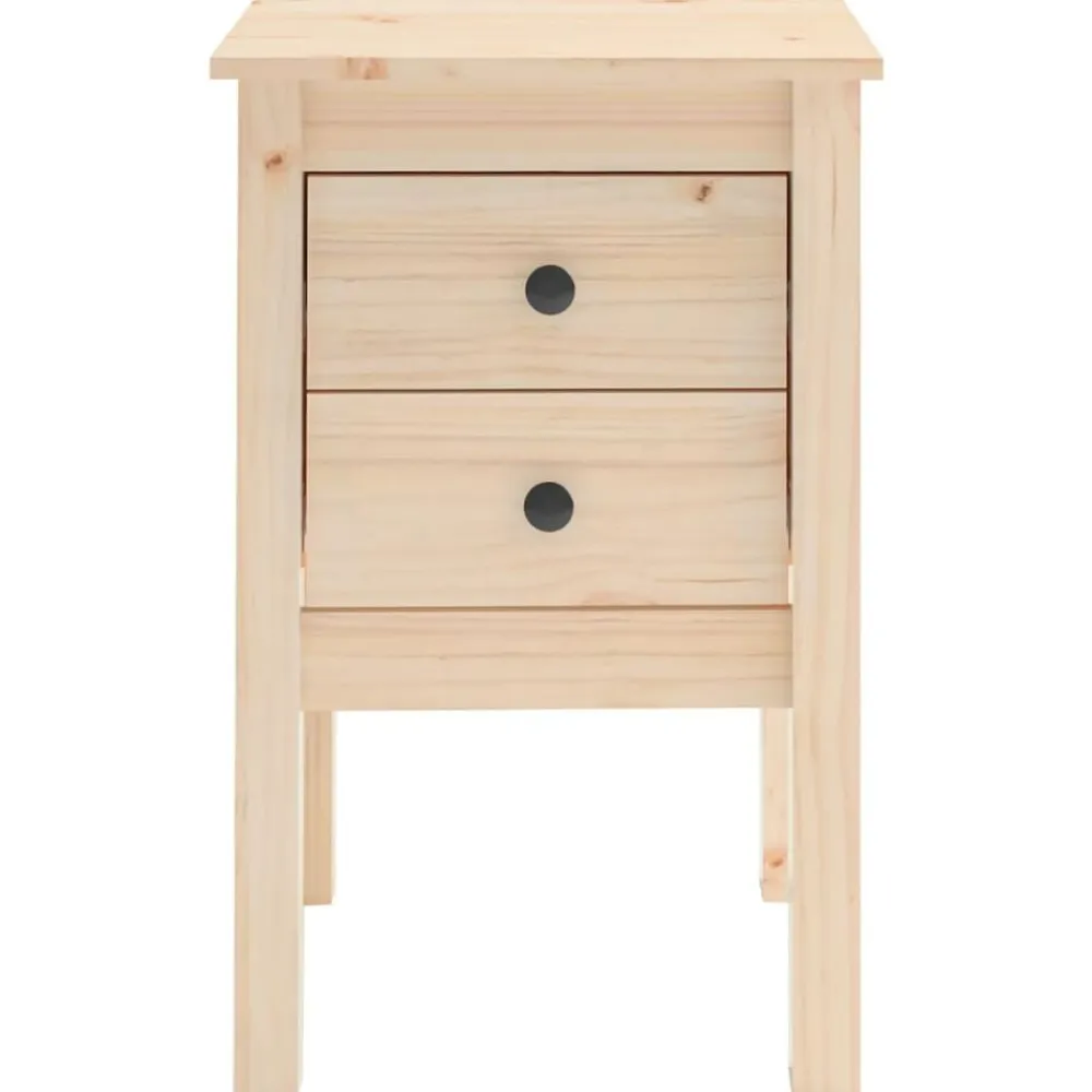 vidaXL Mesita de noche madera maciza de pino 40x35x61,5 cm Marrón