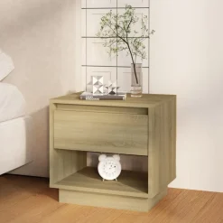 vidaXL Mesas-Mesita de noche madera contrachapada 45x34x44 cm