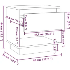 vidaXL Mesas-Mesita de noche madera contrachapada 45x34x44 cm