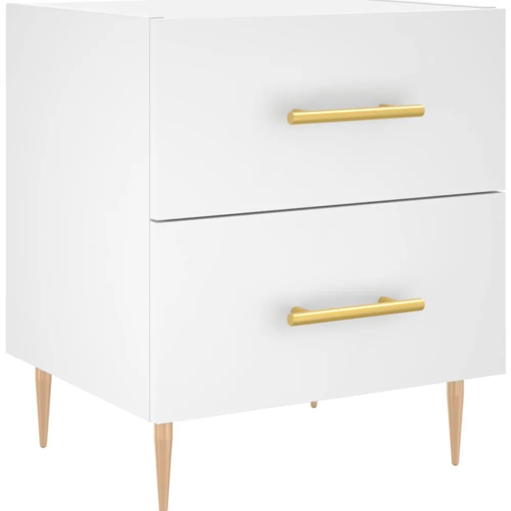 vidaXL Mesita de noche madera de ingeniería 40x35x47,5 cm Blanco Outlet