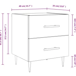 vidaXL Mesita de noche madera de ingeniería 40x35x47,5 cm Blanco Outlet