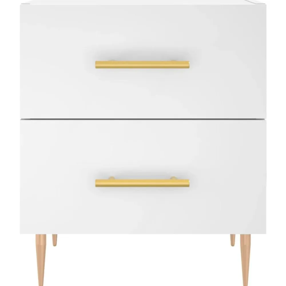vidaXL Mesita de noche madera de ingeniería 40x35x47,5 cm Blanco Outlet