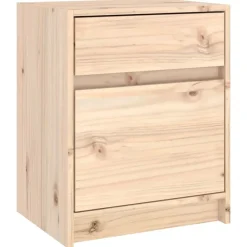 vidaXL Mesita de noche madera maciza de pino 40x31x50 cm Natural Clearance