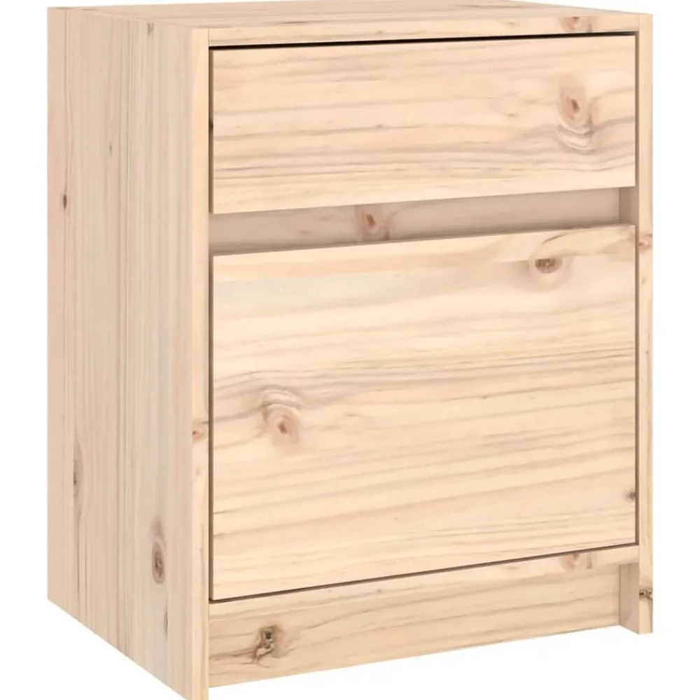 vidaXL Mesita de noche madera maciza de pino 40x31x50 cm Natural Clearance
