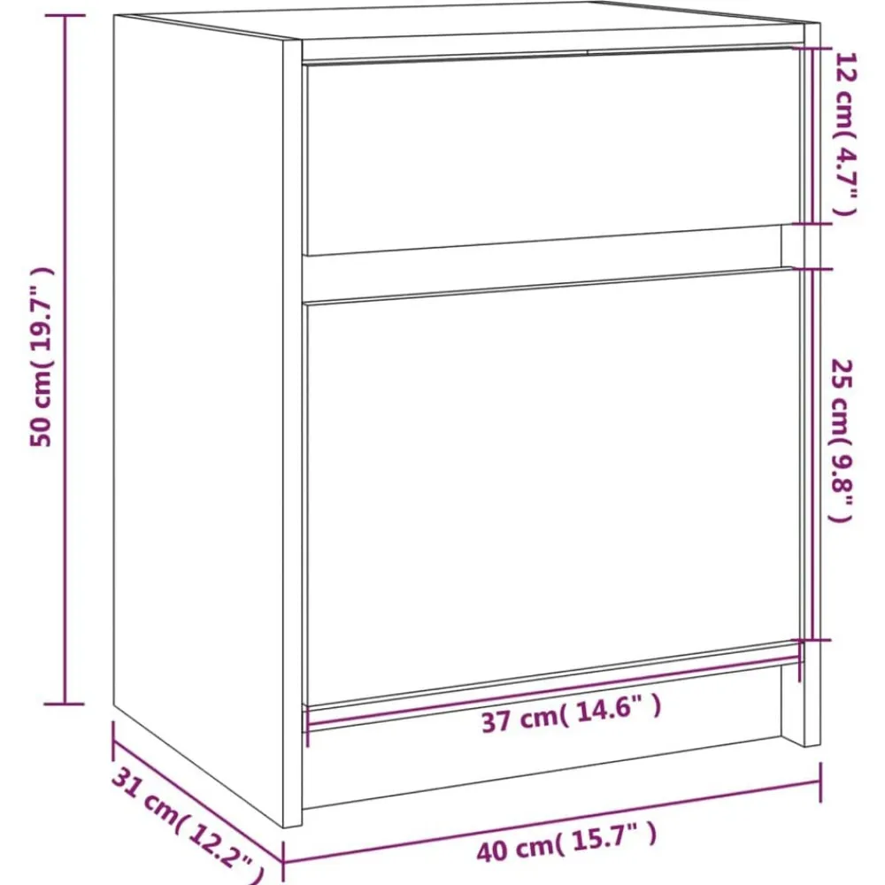 vidaXL Mesita de noche madera maciza de pino 40x31x50 cm Natural Clearance