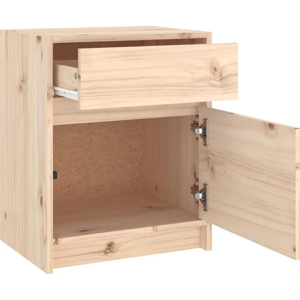 vidaXL Mesita de noche madera maciza de pino 40x31x50 cm Natural Clearance