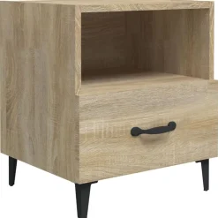 vidaXL Mesas-Mesita de noche madera contrachapada color
