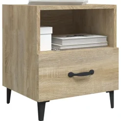 vidaXL Mesas-Mesita de noche madera contrachapada color