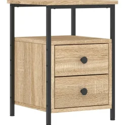 vidaXL Mesas-Mesita de noche madera de ingeniería 34x35,5x50 cm