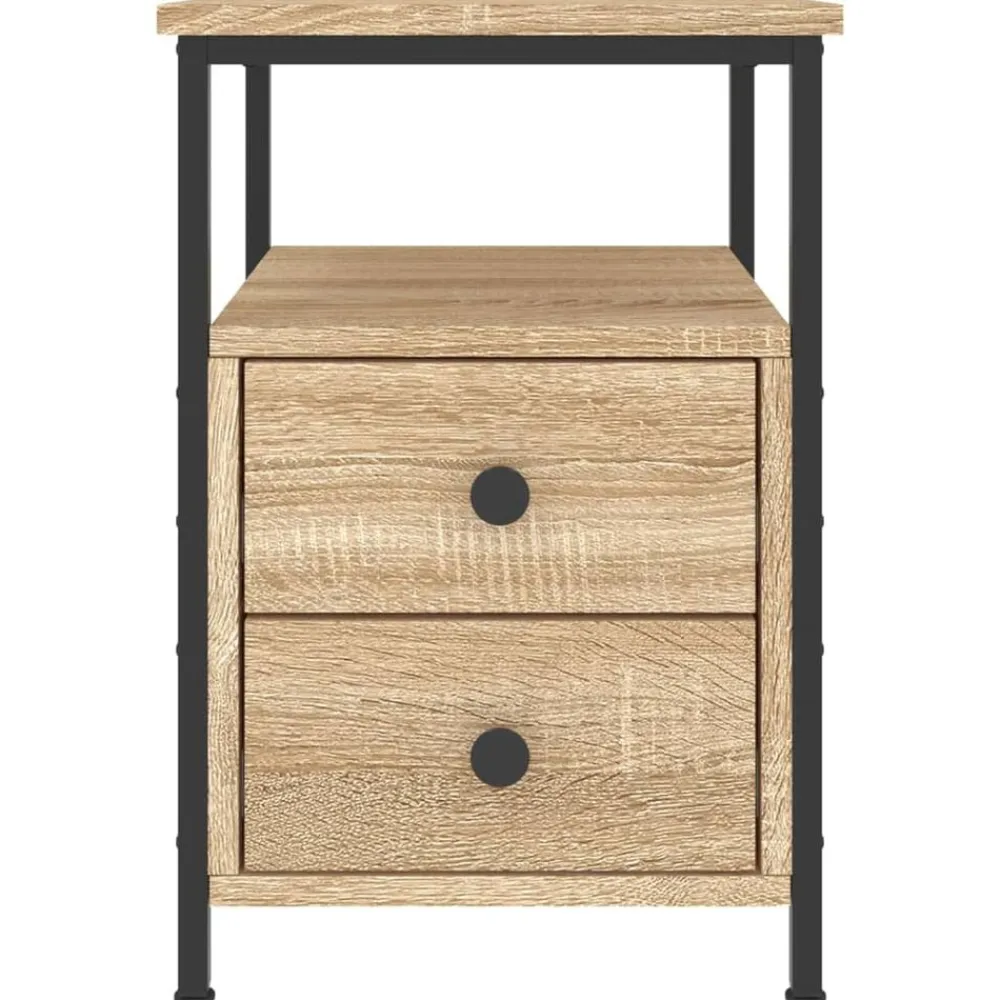 vidaXL Mesas-Mesita de noche madera de ingeniería 34x35,5x50 cm