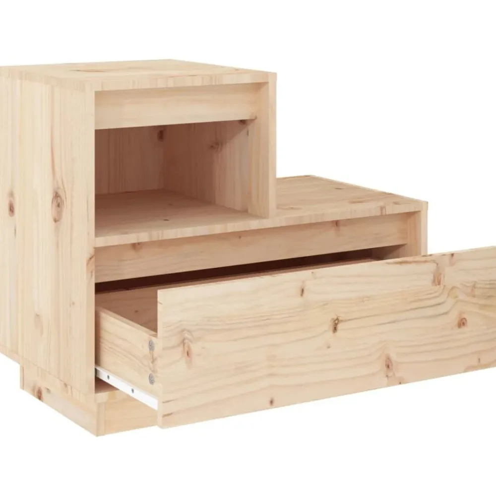 vidaXL Mesas-Mesita de noche madera maciza de pino 60x34x51 cm