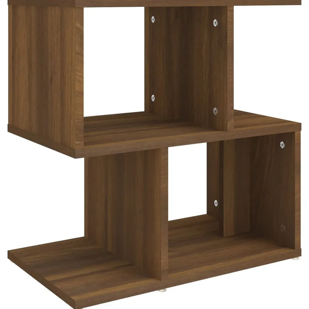 vidaXL Mesas-Mesita de noche madera contrachapada marrón roble 50x30x51,5cm