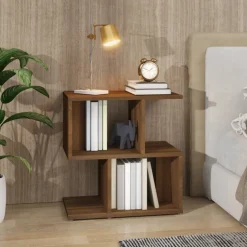 vidaXL Mesas-Mesita de noche madera contrachapada marrón roble 50x30x51,5cm