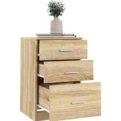 vidaXL Mesas-Mesita de noche madera contrachapada 40x40x63 cm