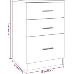 vidaXL Mesas-Mesita de noche madera contrachapada 40x40x63 cm