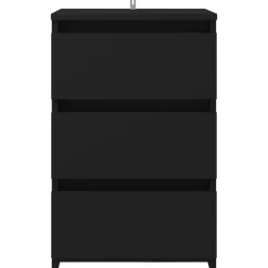 vidaXL Mesita de noche madera contrachapada 40x35x62,5 cm Negro