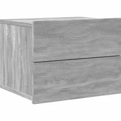vidaXL Mesita de noche madera contrachapada 40x30x30 cm Gris sonoma Discount