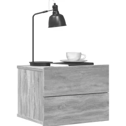 vidaXL Mesita de noche madera contrachapada 40x30x30 cm Gris sonoma Discount