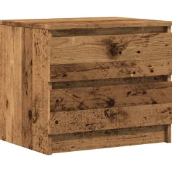 vidaXL Mesita de noche madera de ingeniería envejecida 50x40x43.5 cm Madera antigua Best
