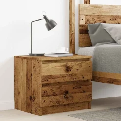vidaXL Mesita de noche madera de ingeniería envejecida 50x40x43.5 cm Madera antigua Best