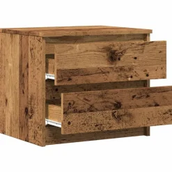 vidaXL Mesita de noche madera de ingeniería envejecida 50x40x43.5 cm Madera antigua Best
