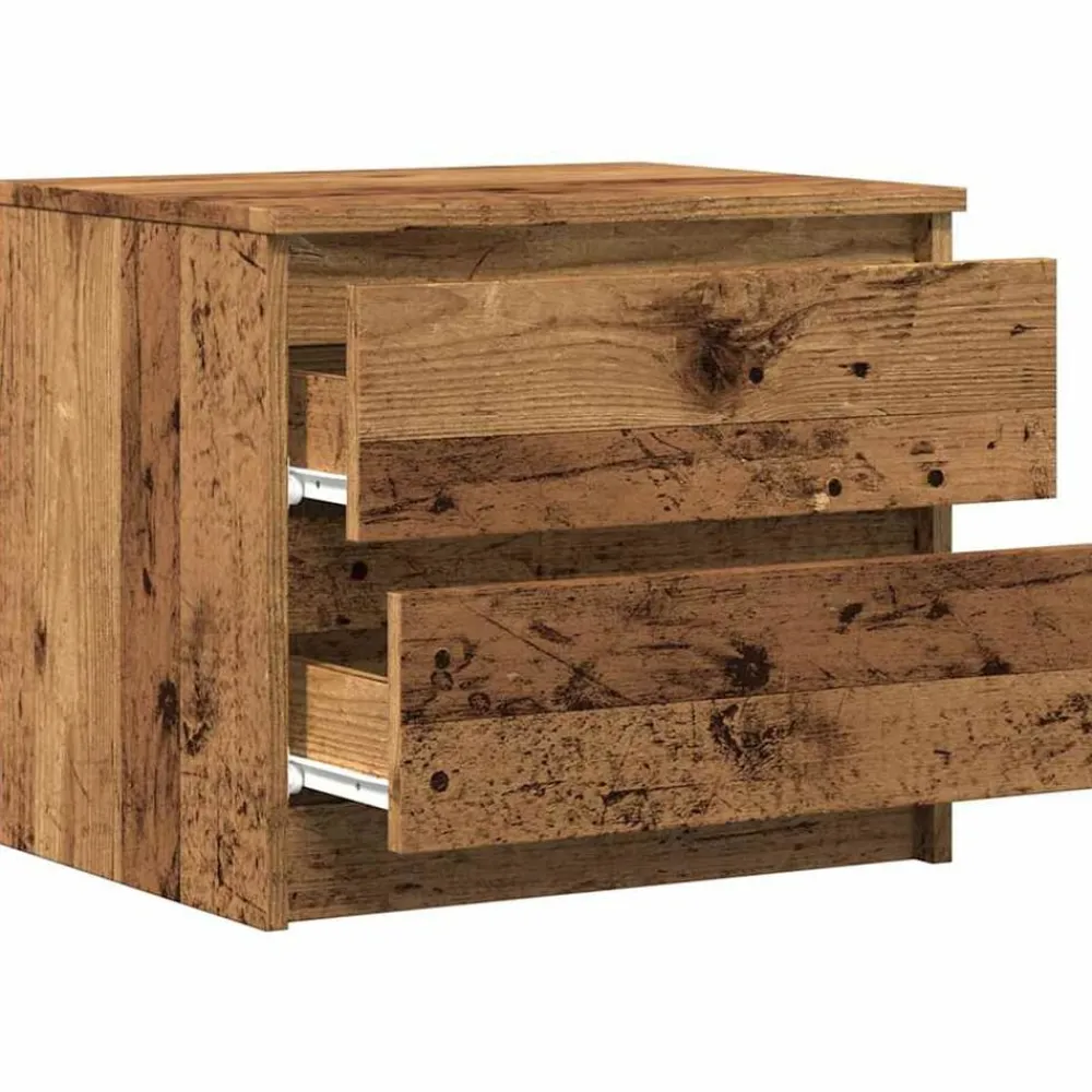 vidaXL Mesita de noche madera de ingeniería envejecida 50x40x43.5 cm Madera antigua Best