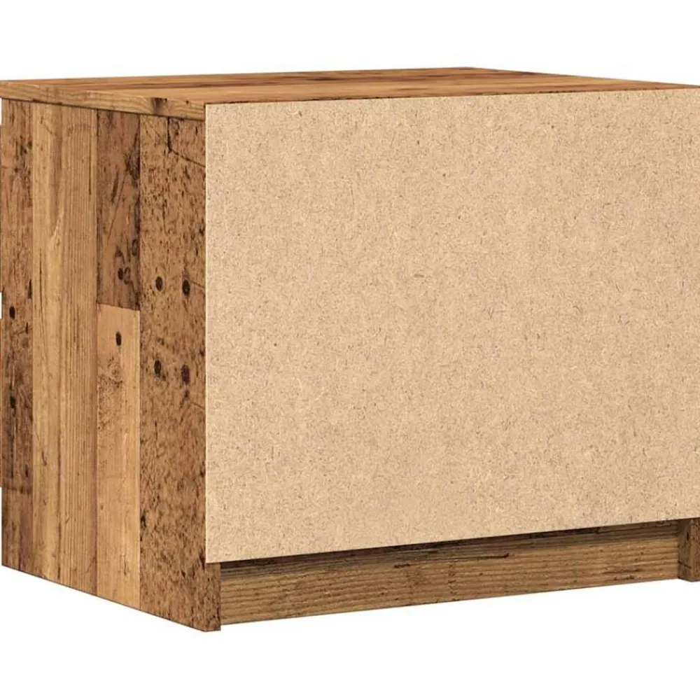vidaXL Mesita de noche madera de ingeniería envejecida 50x40x43.5 cm Madera antigua Best