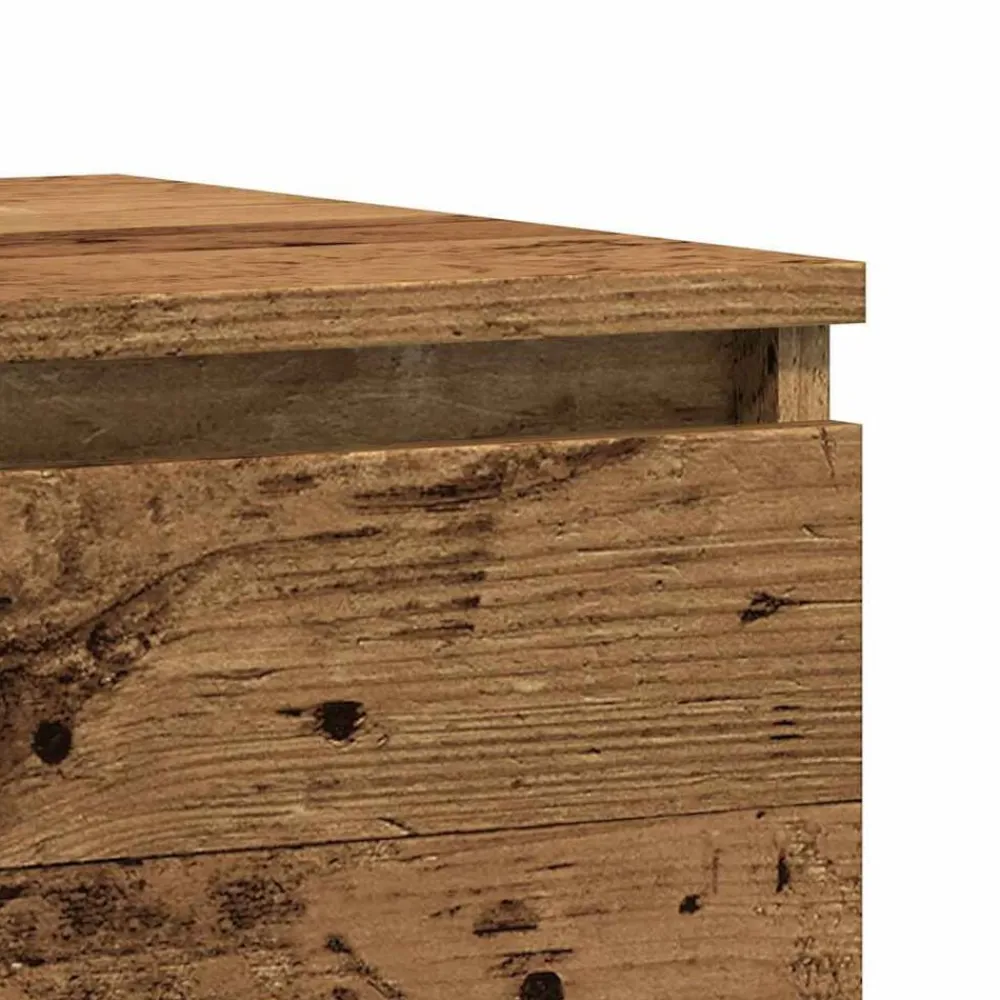 vidaXL Mesita de noche madera de ingeniería envejecida 50x40x43.5 cm Madera antigua Best