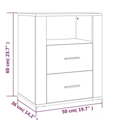 vidaXL Mesita de noche madera contrachapada 50x36x60 cm Blanco Discount
