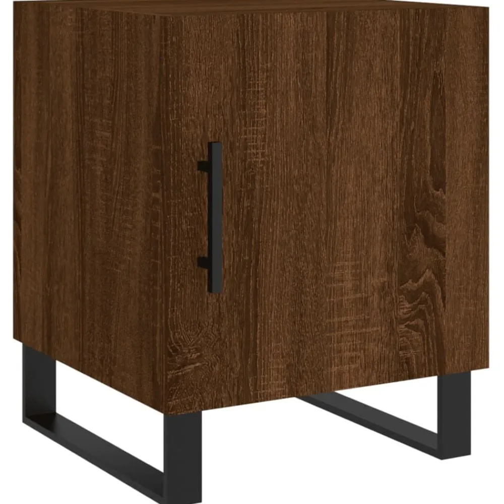 vidaXL Mesas-Mesita de noche madera de ingeniería marrón roble 40x40x50 cm