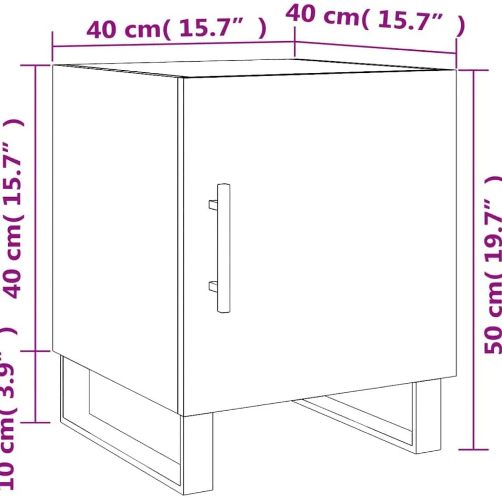 vidaXL Mesas-Mesita de noche madera de ingeniería marrón roble 40x40x50 cm