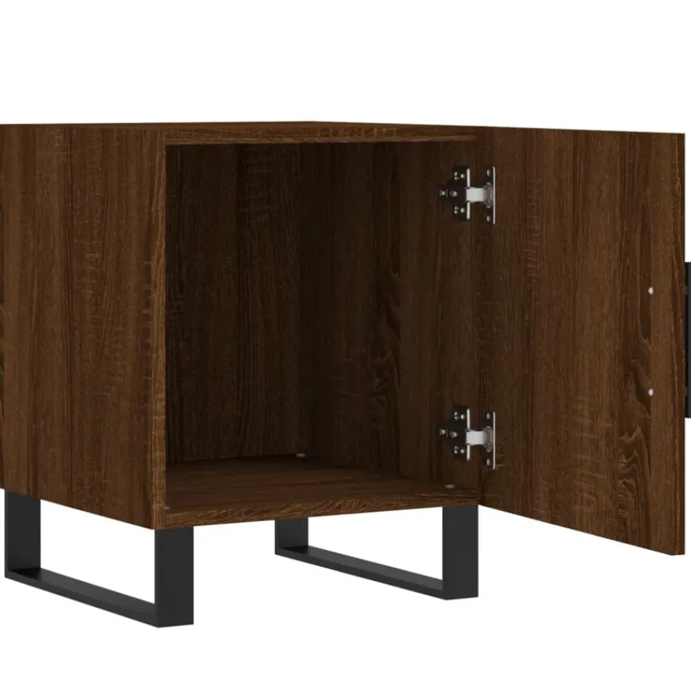 vidaXL Mesas-Mesita de noche madera de ingeniería marrón roble 40x40x50 cm
