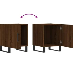 vidaXL Mesas-Mesita de noche madera de ingeniería marrón roble 40x40x50 cm