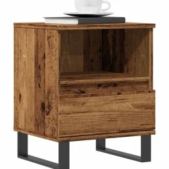 vidaXL Mesas-Mesita de noche madera ingeniería madera envejecida 40x35x50 cm
