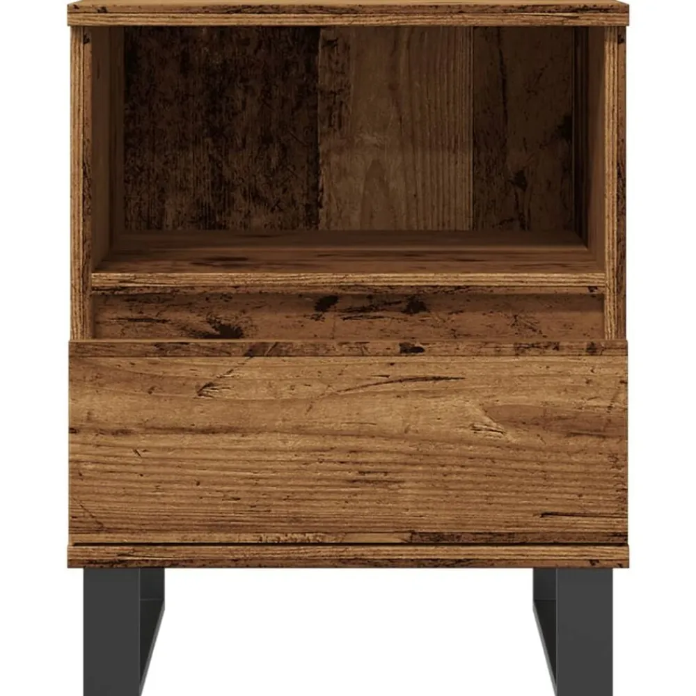 vidaXL Mesas-Mesita de noche madera ingeniería madera envejecida 40x35x50 cm