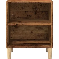 vidaXL Mesita de noche madera de ingeniería envejecida 40x30x50 cm Madera antigua Best