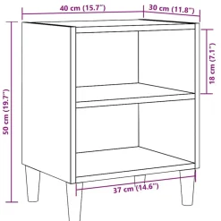 vidaXL Mesita de noche madera de ingeniería envejecida 40x30x50 cm Madera antigua Best