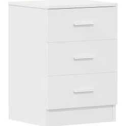 vidaXL Mesita de noche madera contrachapada 38x35x56 cm Blanco Best