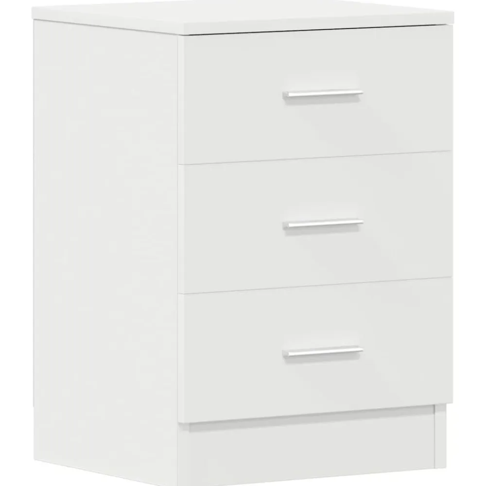vidaXL Mesita de noche madera contrachapada 38x35x56 cm Blanco Best