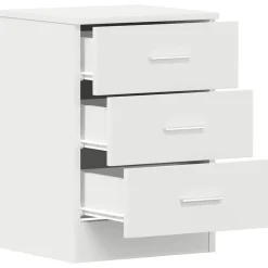 vidaXL Mesita de noche madera contrachapada 38x35x56 cm Blanco Best