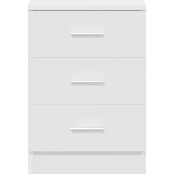 vidaXL Mesita de noche madera contrachapada 38x35x56 cm Blanco Best