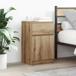 vidaXL Mesita de noche madera de ingeniería roble artisian 39x35x65 cm Roble artisan New