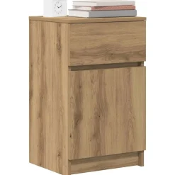 vidaXL Mesita de noche madera de ingeniería roble artisian 39x35x65 cm Roble artisan New