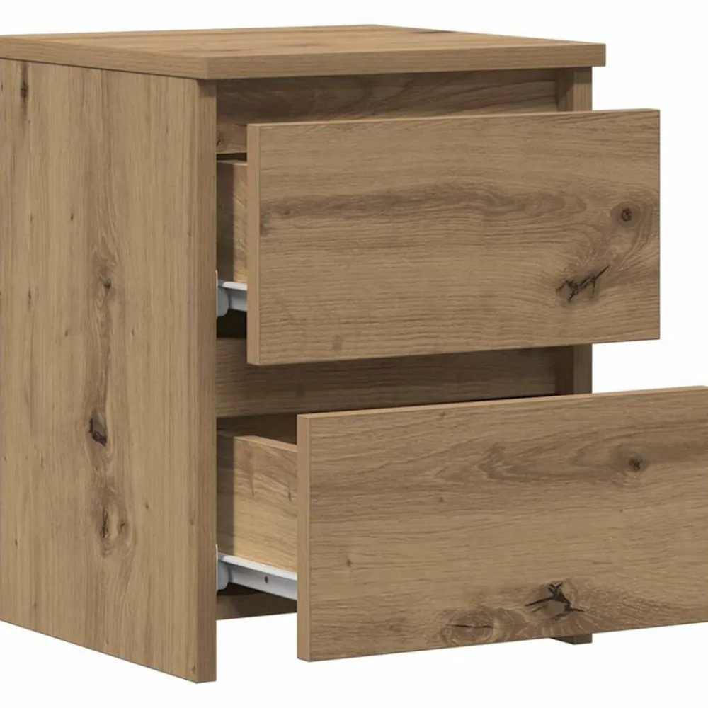 vidaXL Mesita de noche madera de ingeniería 30x30x40 cm Roble artisan Discount