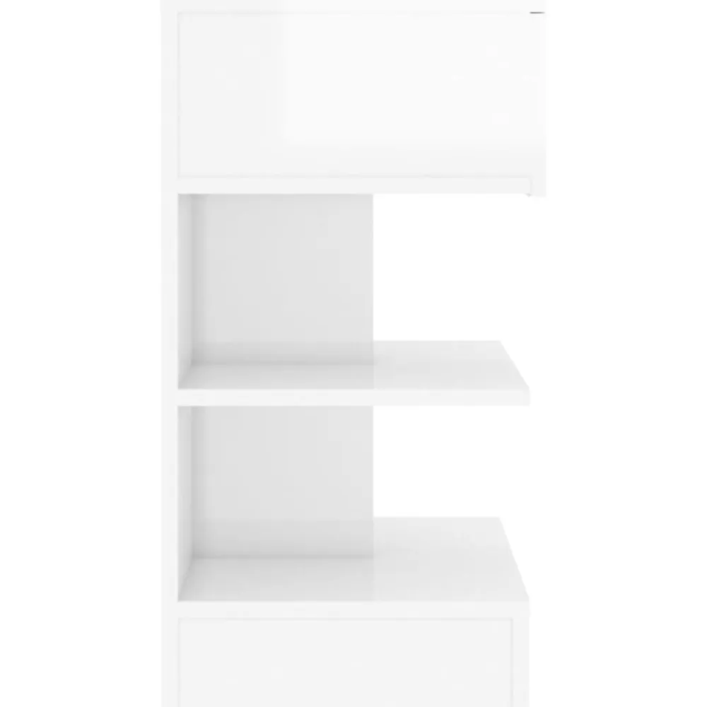 vidaXL Mesita de noche madera contrachapada blanco brillo 40x35x65 cm Blanco brillante Outlet