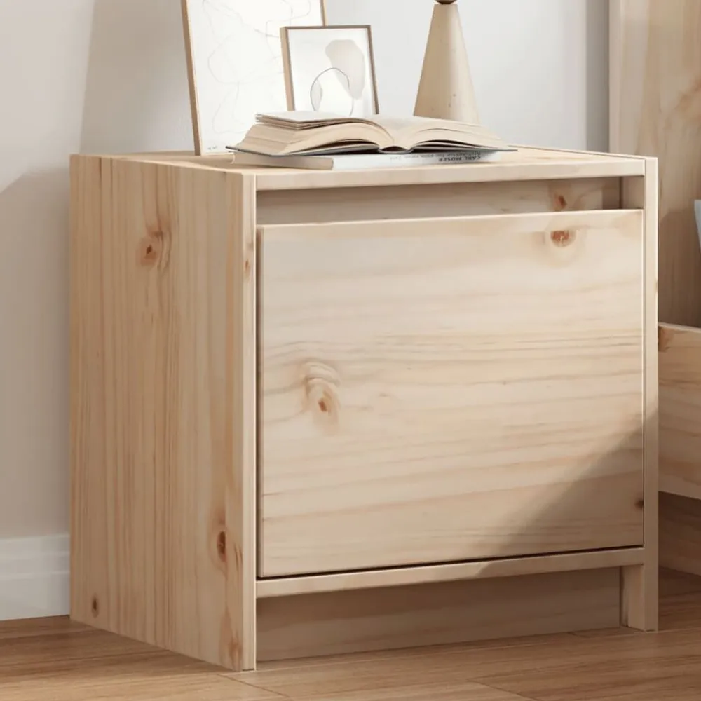 vidaXL Mesita de noche madera maciza de pino 40x30,5x40 cm Natural Online